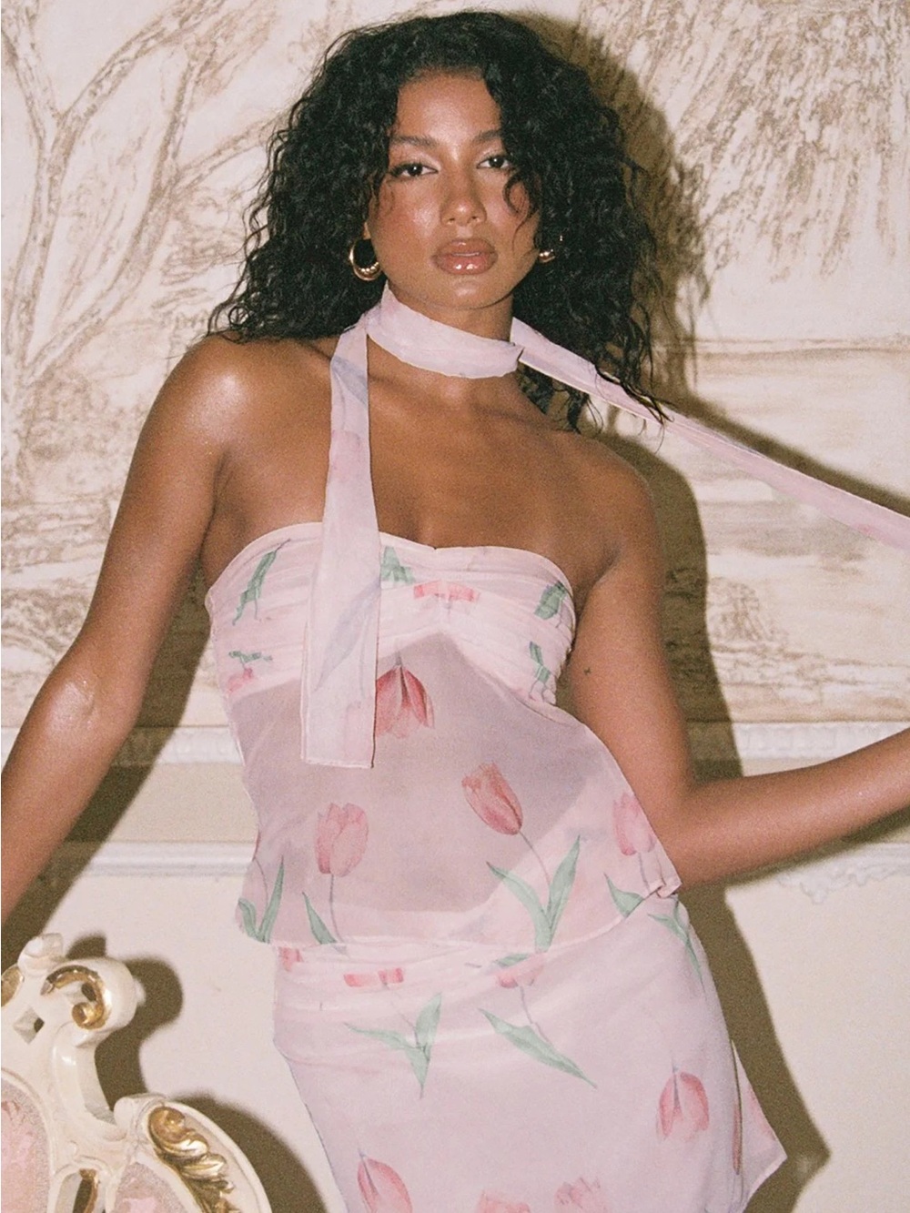 Princesse polly Floral Strapless Chiffon Tube Top